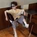 Heitaoqi 2025 New Summer Boys Korean Loose Spray Paint Old Short Sleeved T Shirt Children's Summer Clothes_viptrois.com