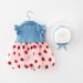 1672 Foreign Trade Children's Clothing Wholesale Summer New Style Girls Denim Mesh Stitching Dress Princess Dress Wholesale_viptrois.com