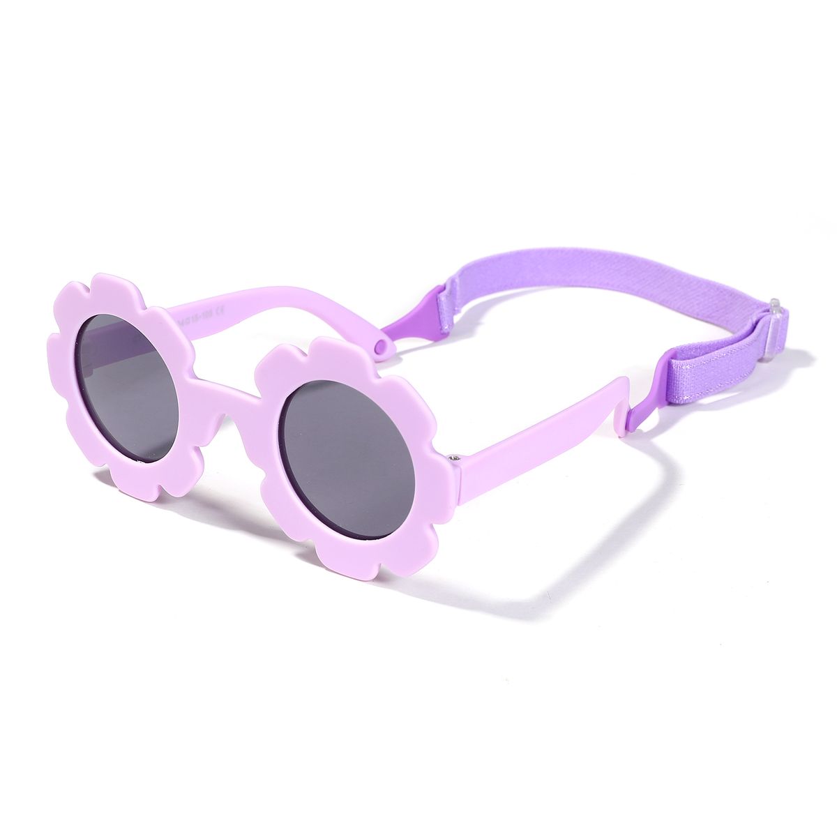 0-24 Months Polarizrd Round Sun Flexible Bendable Flower Baby Polarized Sunglasses with Strap for Newborn Infant_viptrois.com