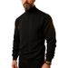2025 Autumn And Winter New European Size Solid Color Jacquard Sweater Men's High Collar Thick Warm Sweater_viptrois.com