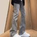 Cleanfit Men's Smoky Gray Cement Colored High Street American Retro Vibe Pants, Slim Fit, Slightly Flared._viptrois.com