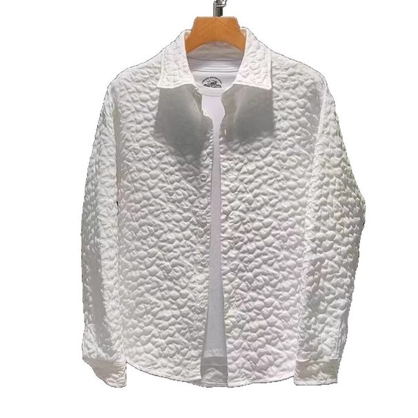 Nordmann 2025 Spring And Autumn New Design Bubble White Men's Long Sleeve Slim Fit Fashion Inner Shirt_viptrois.com