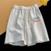Men's High Waist Casual Wide Leg Pants Summer New Style Printed Straight Leg Outerwear Loose Five Point mid Length_viptrois.com