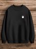 Polar Fleece Solid Color Round Neck Sweater Mens Candy Cotton Long Sleeve Working Clothes_viptrois.com
