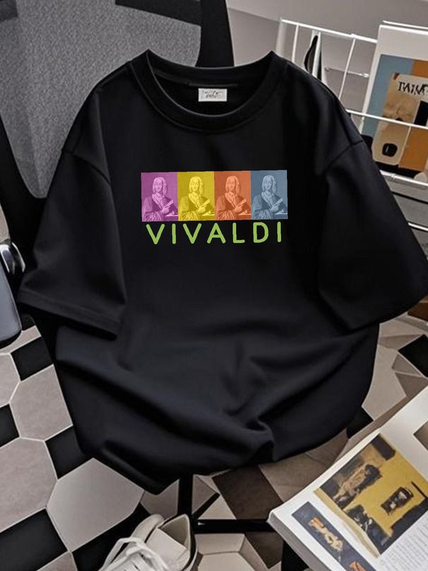 CafePress Vivaldi T Shirt 100% Cotton T-Shirt (500374965) Slightly Stretched Top For Everyday Wear Casual Breathable Stylish Soft Versatile_viptrois.com