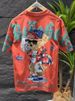 Men's Clothing Summer Light Luxury High End Trendy Cartoon Backpack Bear Group Short Sleeved Round Neck Fashionable Handsome T Shirt_viptrois.com
