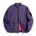 Men’s Military Flight Jacket – Slim Fit Polyester Bomber (M-3XL, Navy/Green/Rust/Deep Purple)_viptrois.com
