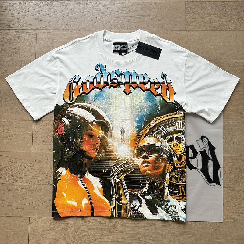 New Trendy American Brand Skull Rock Band Couple's Matching Round-Neck Washed Short-Sleeve T-Shirt_viptrois.com