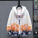 "Men's Summer Sun Protection Shirt With Logo Printing, Quick-Dry Outdoor Fishing Shirt, Lightweight UPF 30+ Hooded Jacket For Running & Sports"_viptrois.com