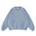Autumn Winter New Trendy Brand Heavy Washed Faded Embroidered Solid Color Fleece-Lined Crew_viptrois.com