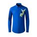 Men’s Slim-Fit Long-Sleeve Shirt With Handcrafted Beaded Bird & Floral Design – Breathable Cotton Blend, Wrinkle-Resistant (White/Black/Navy/Blue)_viptrois.com