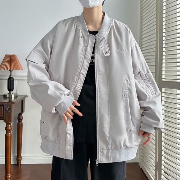 Retro Street Pilot Jacket, Baseball Jacket, Men's And Women's Loose And Niche Casual Workwear Jacket_viptrois.com