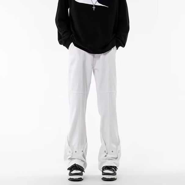American Haute Couture Buttoned Black Jeans Instagram Trendy New Micro Speaker Casual Niche Hip-Hop Pants For Men_viptrois.com