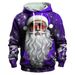 Pure Sparkling Fashion Sunglasses Santa Claus 3D Digital Print Spring Autumn Men's Regular Shoulder Loose Pullover Drawstring_viptrois.com