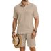 Men's Clothing Men's Casual Shirt Style Summer Stretch Jacquard Textured Simple Design Short Sleeved Suit For Commuting_viptrois.com