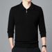 High-Quality Thickened Wool T-Shirt Trendy High-End Turn-Down Collar Pullover Long-Sleeve Knitted Sweater Men's Autumn_viptrois.com