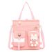 Children's Tutoring Bag Primary And Secondary School Students Portable Single Shoulder Art Bag Crossbody Backpack Contrast Color Cartoon Learning Bag_viptrois.com