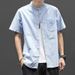 Men's Clothing Men's summer new short sleeved shirt summer casual business stand up collar youth white shirt_viptrois.com