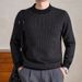 Men's Wool Sweater Winter New Thickened Warm Plaid Jacquard Long-sleeved Sweater Men's_viptrois.com