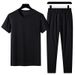 Men's Clothing Short-Sleeved Non-Hooded Spot Warm Sports Thin Leisure Suit_viptrois.com