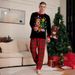 Christmas Fawn Snowflake plaid family Christmas print home suit set_viptrois.com