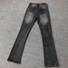 Foreign Trade American-style Cleanfit Black And Gray Textured Cool Style Washed Vintage Jeans, Slightly Flared,_viptrois.com