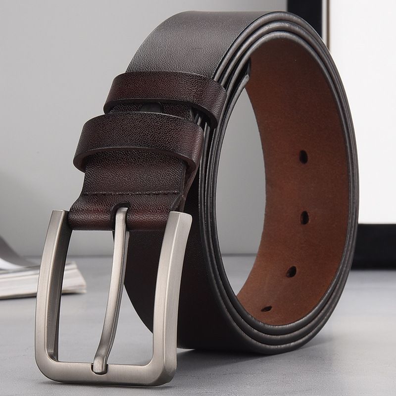 Men's Belts Retro Genuine Leather Pin Buckle Belt Business Fashion Casual Alloy Buckle Pants Belt_viptrois.com
