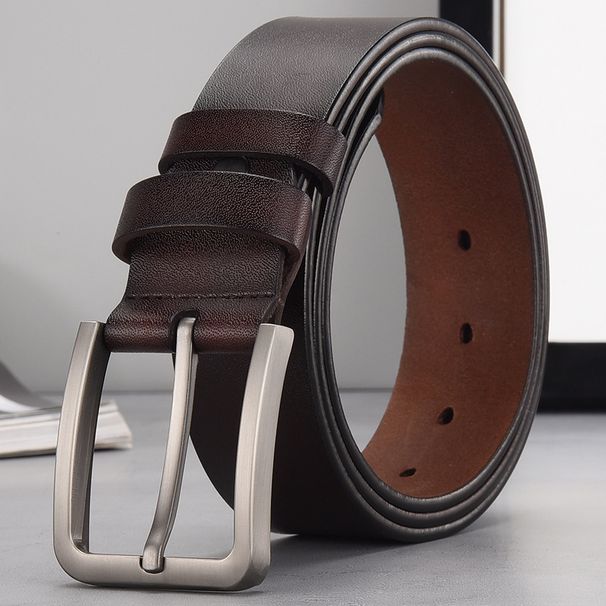 Men's Belts Retro Genuine Leather Pin Buckle Belt Business Fashion Casual Alloy Buckle Pants Belt_viptrois.com