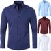 Men's Clothing Foreign Trade Korean Slim Stretch Shirt Men's Shirt Foreign Trade Simple Business Thin Shirt Men_viptrois.com
