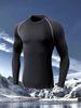 Men's Clothing Popular Sports Tights High Elastic Quick Drying Printed Long Sleeved Fitness Cycling Bottom Sweat Absorbent T Shirt_viptrois.com