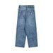 Man's clothing Fashion brand highlighted letters front and back printed casual solid color jeans for men and women_viptrois.com