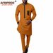 Men's clothing African ethnic solid color cotton men's casual jacket + pants_viptrois.com