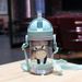 350ml Kids Drinking Cup Feeding Bottle With Straw Gravity Ball Wide Caliber Bottle_viptrois.com