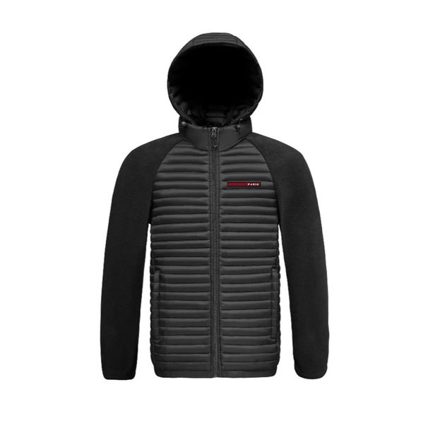 25 New Cross Border Winter Men's Long Strip Logo Detachable Hooded Spliced Sleeves Popular Cotton Coat_viptrois.com