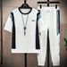Men's Clothing Summer Suit Short Sleeved T Shirt Shorts Wear A Complete Set Of Summer Thin Fashion Brand Slim Casual Sportswear_viptrois.com