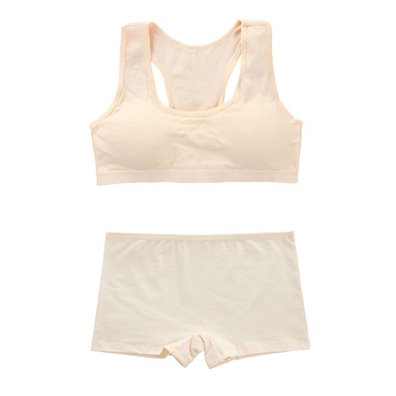 Girls Bra Set Cotton Solid Color Children's Tube Top Sling Without Steel Ring Vest Style Children's Junior High School Students 12 Cross Border 16_viptrois.com