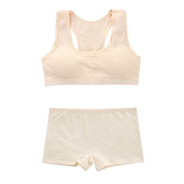 Girls Bra Set Cotton Solid Color Children's Tube Top Sling Without Steel Ring Vest Style Children's Junior High School Students 12 Cross Border 16_viptrois.com
