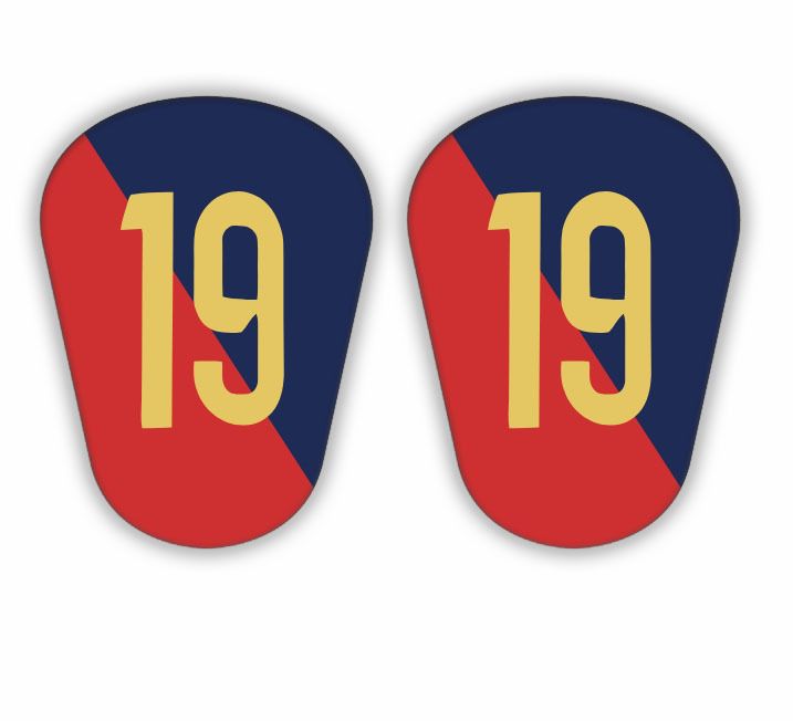 Shin Guard Red And Blue Straight Spelling Number 19 Extra Small Football Shin Pads Mini Mini Shin Pads Training Supplies_viptrois.com