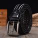 Men's Belts 4.0 Hand Woven Leather Belt Men's Fashion Retro Belt Breathable Pin Buckle Trouser Belt Hot Sale_viptrois.com