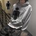 Gothic Print Hooded Sweatshirt | Y2k Retro Streetwear Pullover | Unisex Oversized Long Sleeve Top With Pockets_viptrois.com