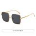 Men's Sunglasses Large Frame Fashion Square Metal Carved Gradient Color Anti Ultraviolet_viptrois.com