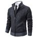 Autumn And Winter Men's Trendy Stand-up Collar Slim-fitting Long-sleeved Casual Knitted Sweater_viptrois.com