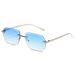 Frameless Square Sunglasses - Metal Trim Gradient Lenses With UV Protection For Fashionistas_viptrois.com
