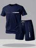Men's Clothing New Fashion Trend Summer Men's Casual Shorts Short Sleeved Fashion Sports T Shirt Suit_viptrois.com