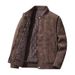 Thickened Padded Lapel Trend Cross Border Trend Brand Hong Kong Style Fashion Men's Leather Jacket Youth Jacket Casual Top Coat_viptrois.com