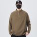 Half-Zip Double-Sided Thermal Long Sleeve T-Shirt Men, Thickened For Autumn And Winter, Warm Base Layer, High Neck_viptrois.com