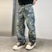 Men's Clothing Jacquard Jeans Fashion New Casual Street Denim Loose Straight Pants High Street Fashion All Match Trousers_viptrois.com