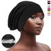 Men's Hats Double Layer Modal Cotton Wide Brimmed Hair Care Hat Satin Lining Simple And Fashionable All Match Sleeping Cap_viptrois.com