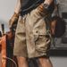 Heavyweight Retro Work Shorts Men's Summer New Ins Trend All Match Large Size Casual Shorts Men_viptrois.com