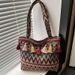 Women's Shoulder Bags Large-capacity Ethnic-style Bag, Fashionable Single-shoulder Underarm Bag, Vegetable Basket, Work Single-shoulder Bag_viptrois.com